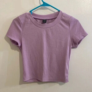 Shein purple ribbed crop top size Medium